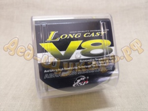 Леска V8 Long Cast 300м. желтая Fluo 0,30мм. 